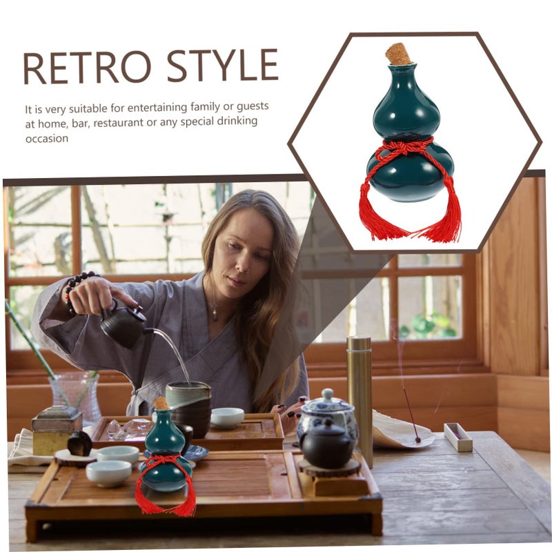 Elegant Gourd Wine Holder Liquor Container Home Decor Peacock Smooth Surface Design - Image 3