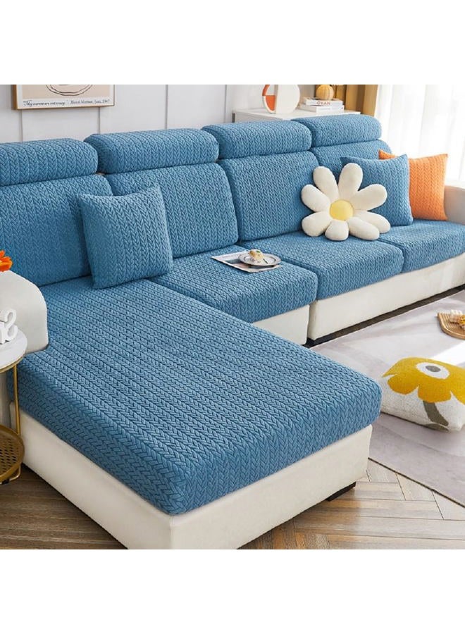Yoovat Magic Sofa Covers Soothing Home Sofa Cushion Covers Sofa Hero Covers for Couch Magic Couch Covers Stretch Slipcovers for Couches and Sofas (Wheat-Blue,Back Cover L) - Image 1