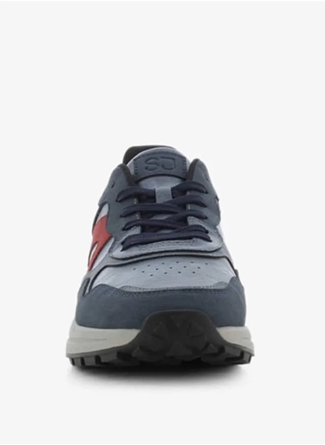 اس جي Men's Panelled Lace-Up Low Ankle Sneakers