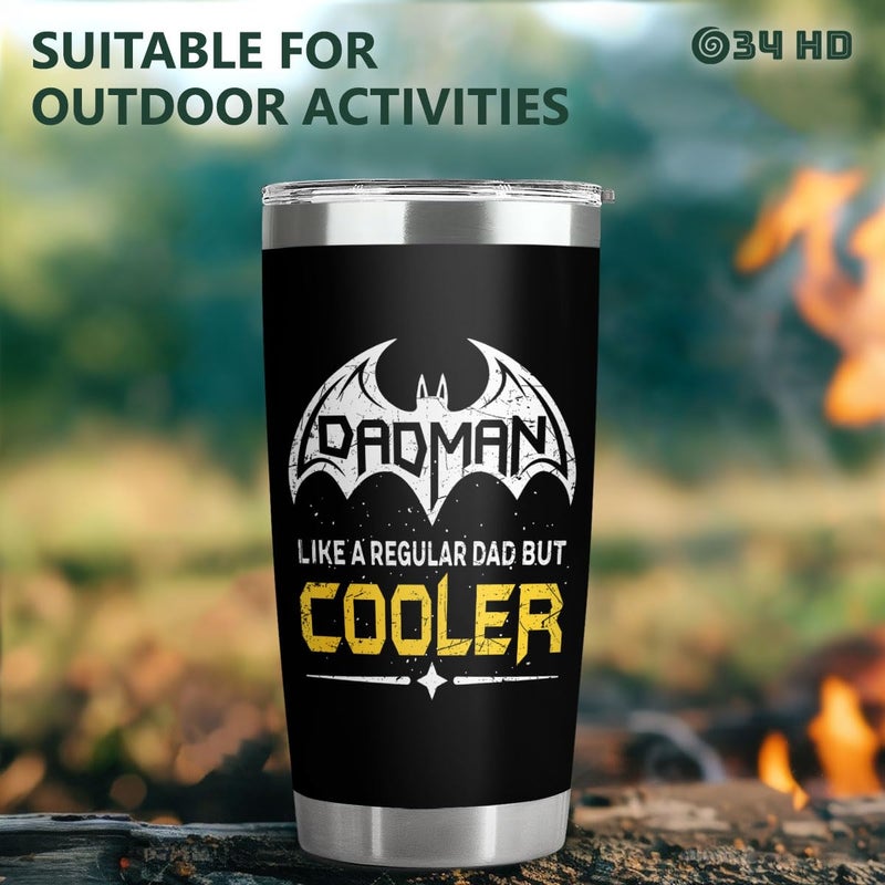 34HD Dadman Tumbler with Lid  20oz Stainless Steel Vacuum Insulated Movie Dad Mug  Cool Dad Gifts for Birthday Fathers Day Christmas  Father Day Gifts from Daughter Son Wife - Image 2