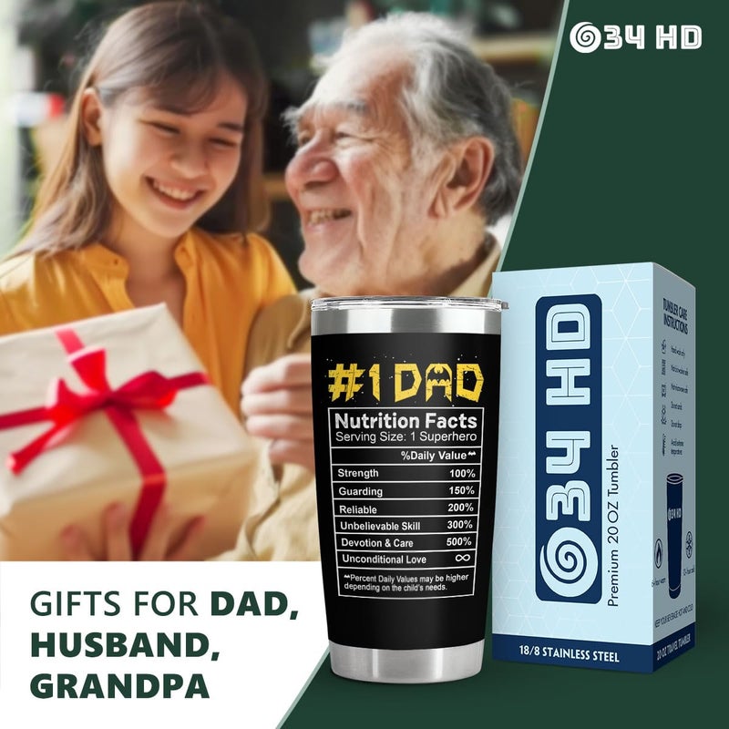 34HD Dadman Tumbler with Lid  20oz Stainless Steel Vacuum Insulated Movie Dad Mug  Cool Dad Gifts for Birthday Fathers Day Christmas  Father Day Gifts from Daughter Son Wife - Image 4