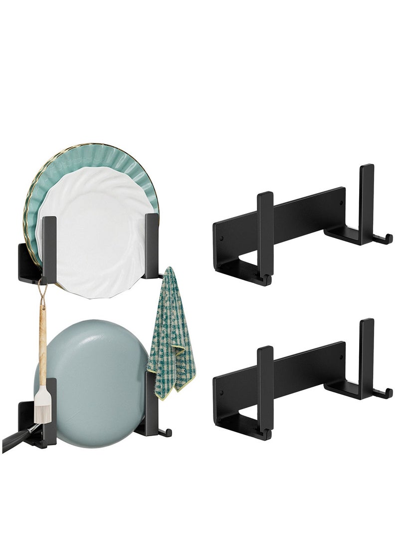 SYOSI - Pot Lid Organizer, Wall Mounted Pot Lid Hanger for Cabinet Door Kitchen Organization, Pot Lid Holder Kitchen Racks, Pot Lid Organizers Inside Cabinet Door, Fits 7" to 12", Black Set (4 Packs) - Image 1