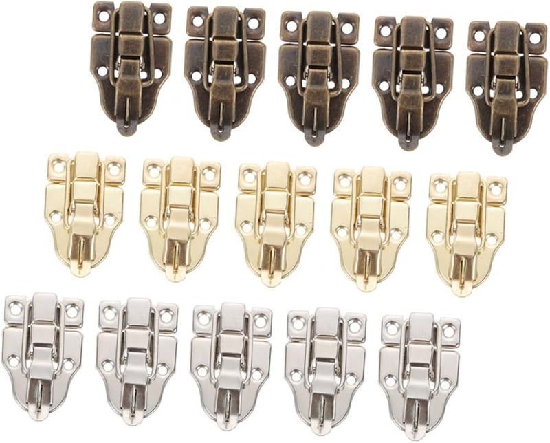 Vintage Antique Decorative Hasp Locks 15pcs Jewelry Box Latch Simple Installation - Image 1