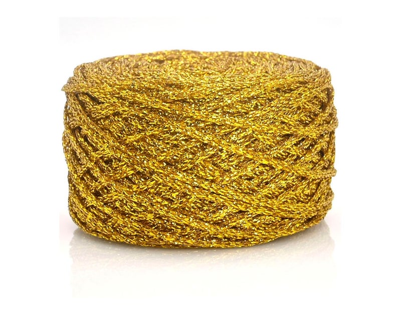 Esuikelut Metallic Glitter Yarn for Crochet Knitting Fine 2 Light Weight Worsted for Crochet Knitting 35g 123oz 145 Yards Soft Craft Sparkle Yarn Gold - Image 3