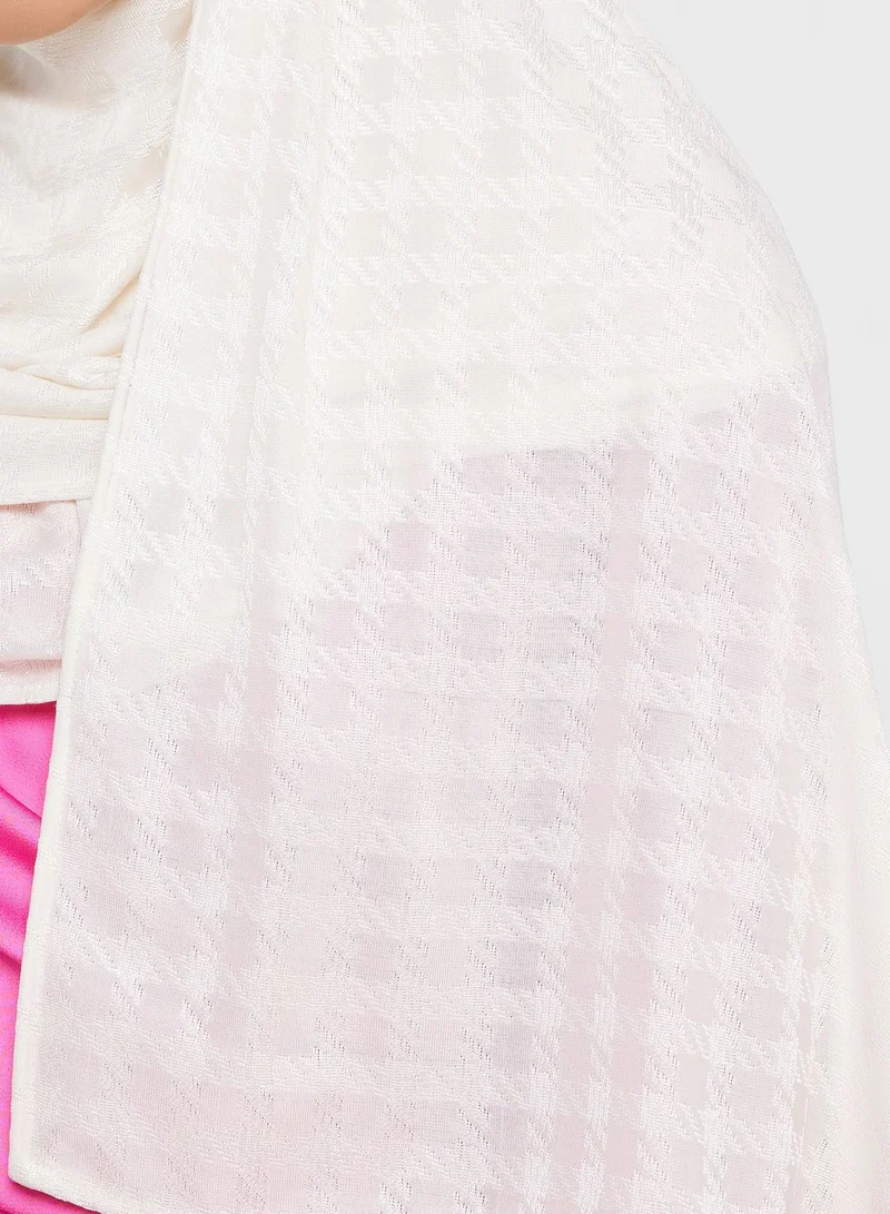 Khizana Houndstooth Long Hijab Scarf