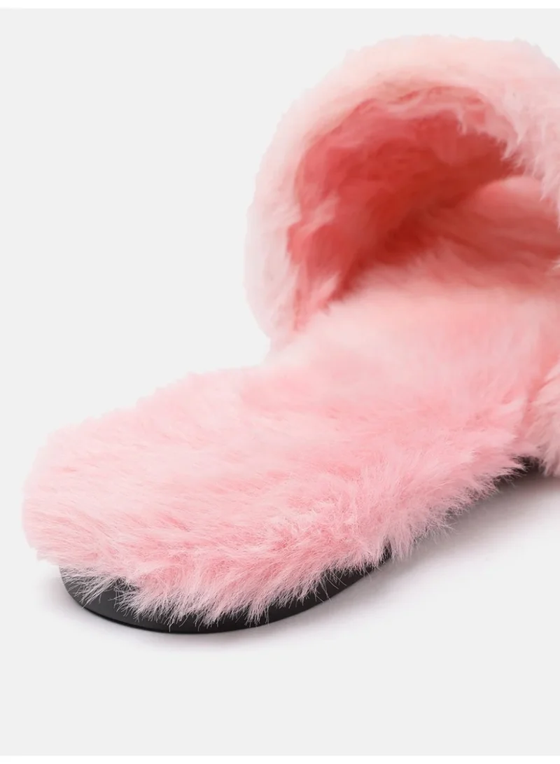 ZORIWORLD  Butterlove Chic Indoor Slipper Slides Soft Vegan Fur & Lightweight Cushioned Sole with Love Design for Women | Best Price UAE