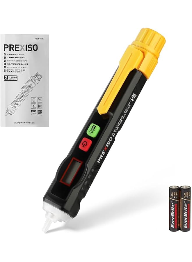 Prexiso PREXISO Non-Contact AC Voltage Detector, 12-1000V AC Smart Non-Contact Tester with High Sensitivity, Flashlight, LCD Display, and Safety Features for DIY, Homeowners, and Professionals - Image 2