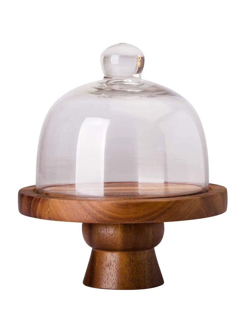 BILLI Wooden Cake Stand With Dome - Image 1