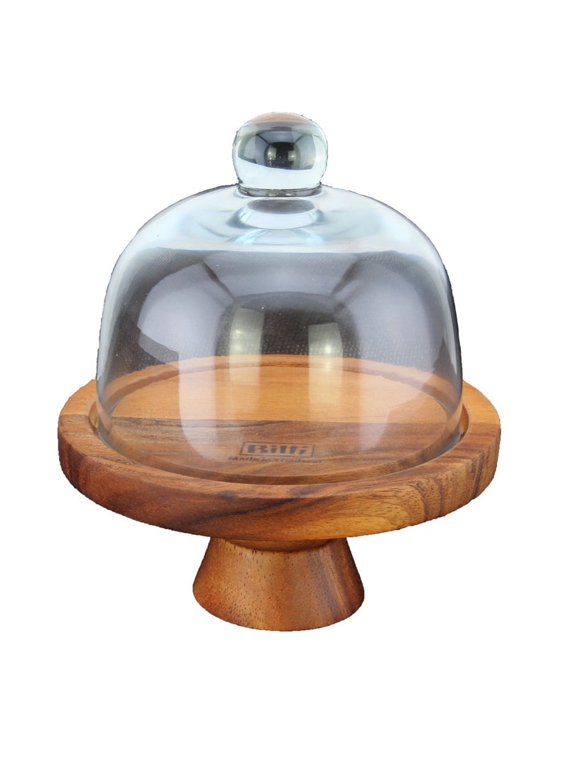 BILLI Wooden Cake Stand With Dome - Image 2