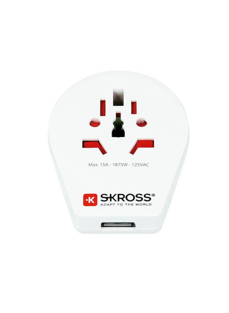 SKROSS Travel Adapter – Travel Essentials International Plug Adapter For World to USA USB Single adapters with USB