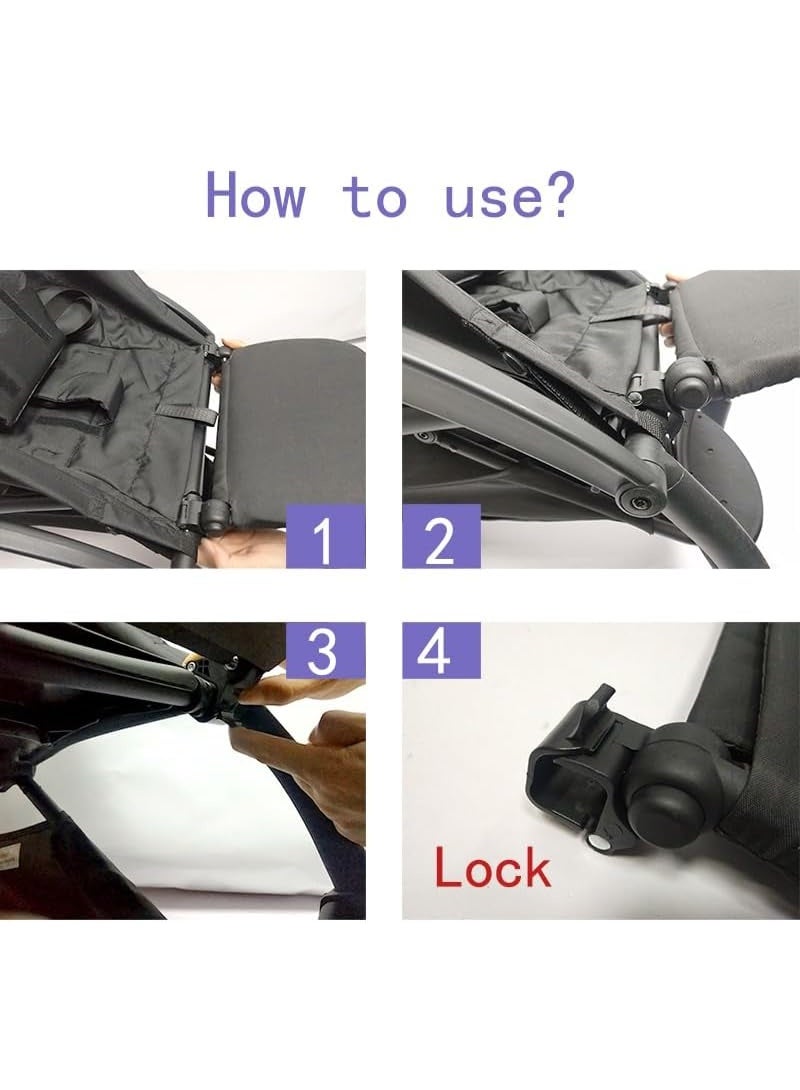 Babyzen YOYO Stroller Footrest Extension 8.5″ (21 cm) – Universal Clip-On Pram Footboard, Reinforced, Easy Install, Black - Image 3