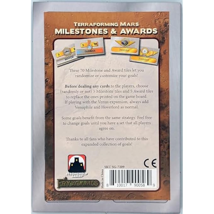 STRONGHOLD GAMES Terraforming Mars: Milestones & Awards (Exp.) - Image 1