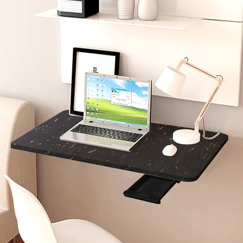 QARA Wooden 16 x 24 inches Wall Mouted Foldable Table | Wall Mount Study for Home & Office | Wall Laptop Desk Mount Table (Black) - Image 1