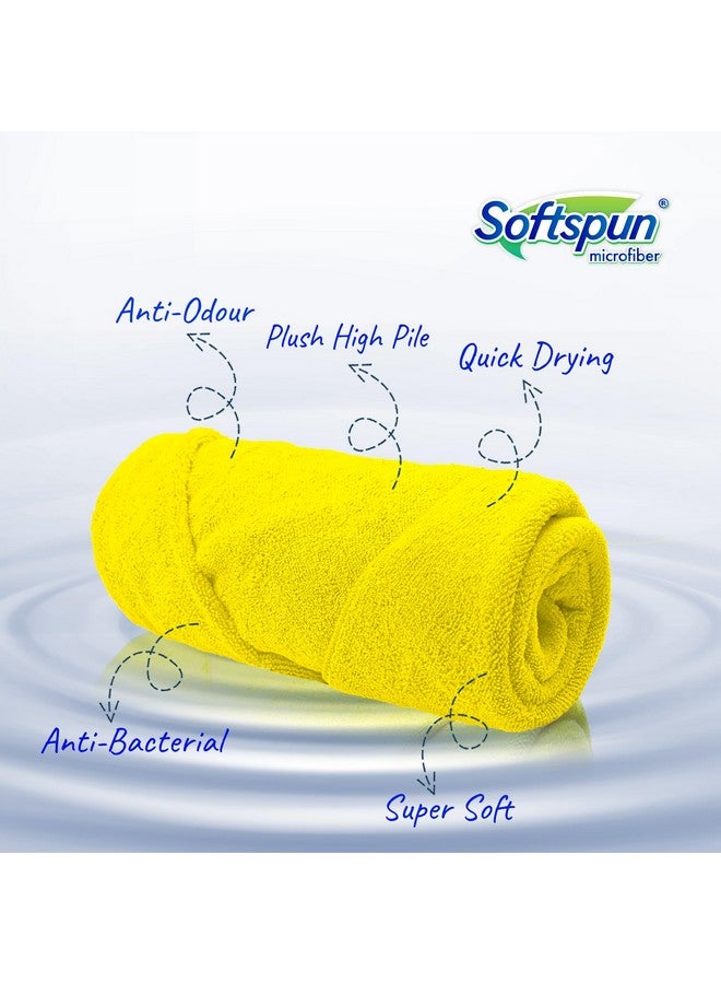 SOFTSPUN Microfiber Hair & Face Care Bath Towel 1pc 70x140cm 340 GSM Yellow Ultra Absorbent Super Soft & Comfortable Quick Drying for Men & Women Daily Use Pack of 1 Extra Large Size Unisex. - Image 2
