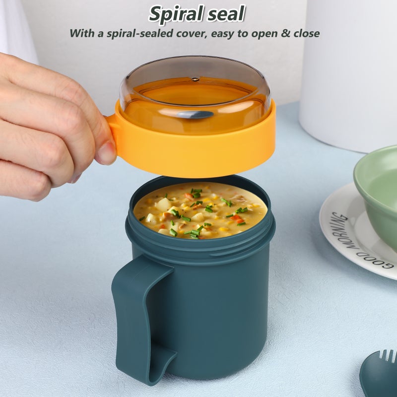 🏠 حاوية طعام ساخنة مع غطاء كوب محمول للشوربة والنودلز للاستخدام في المنزل والمكتب - Image 5
