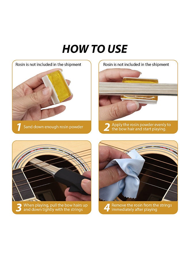 Guitar Bow with Guitar Pick for Folk Acoustic Guitar Picasso Bow Stringed Instrument Double Sided Bow Hair Guitar Playing Bow   Accessories