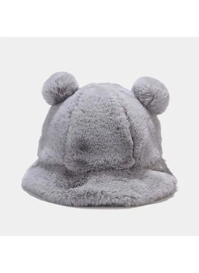 Tezzgelsin Women's Cute Bear Ear Plush Bucket Hat