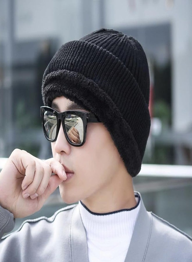 Richmen Winter Monkey Cap Snow Proof Woolen Hat for Women and Men Soft Fleece Inside Fur Beanie Skull Cap Casual Ski Hiking Wool Full Face Cover Balaclava Motorcycle Capset | Freesize (Black) - Image 3