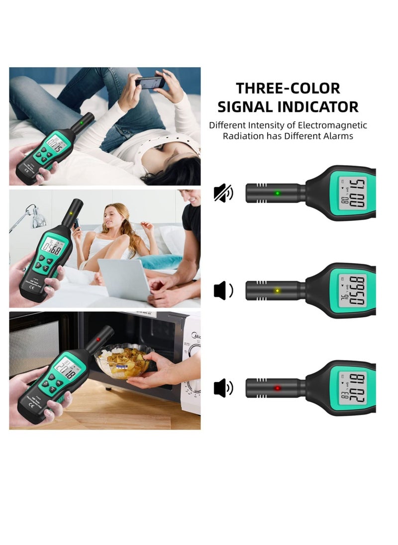 EMF Meter, Electromagnetic Radiation Detector, with Digital LCD EMF Detector and Indicator Lights, Ghost Hunting Equipment Radiation Detector, for Inspections Home, Office, Outdoor - Image 4