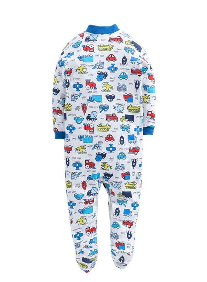 Magic Town 100% Hosiery Cotton Unisex Long Sleeve Rompers/Onesies/Sleepsuit/Full Body-Suit for Baby Boy and Girl/Infants Combo Pack of 3 (12-18 Months, Dark Blue) - Image 3