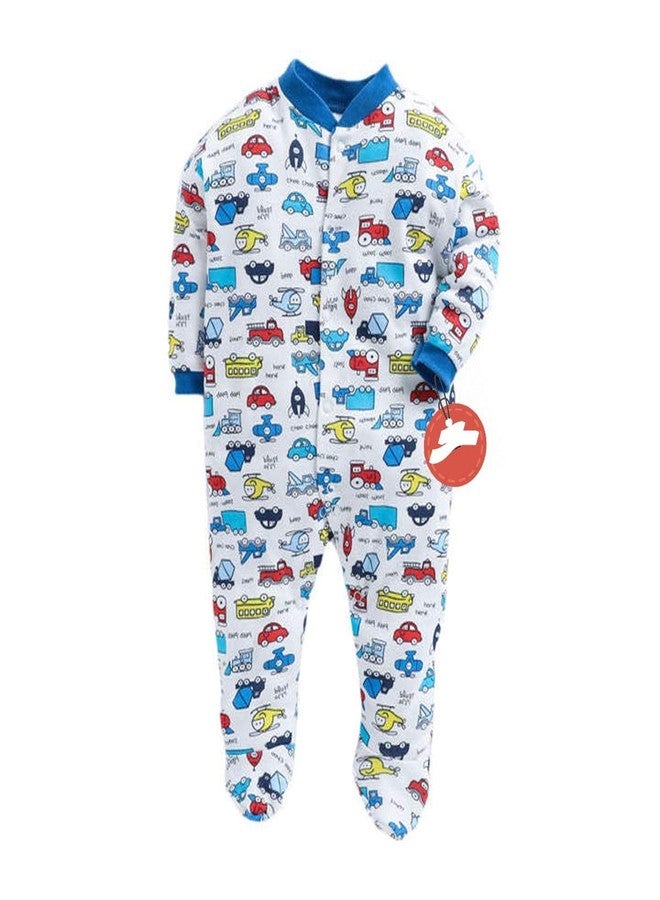 Magic Town 100% Hosiery Cotton Unisex Long Sleeve Rompers/Onesies/Sleepsuit/Full Body-Suit for Baby Boy and Girl/Infants Combo Pack of 3 (12-18 Months, Dark Blue) - Image 2