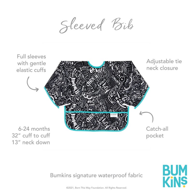 Bumkins - Sleeved Bib - For Boys & Girls, Babies & Toddlers 6-24 Months - Lightweight, Durable, Waterproof - Long Sleeve Bib - Catch-All Pocket - Wipeable & Machine Washable - Btwf - 2 Pack - Image 5