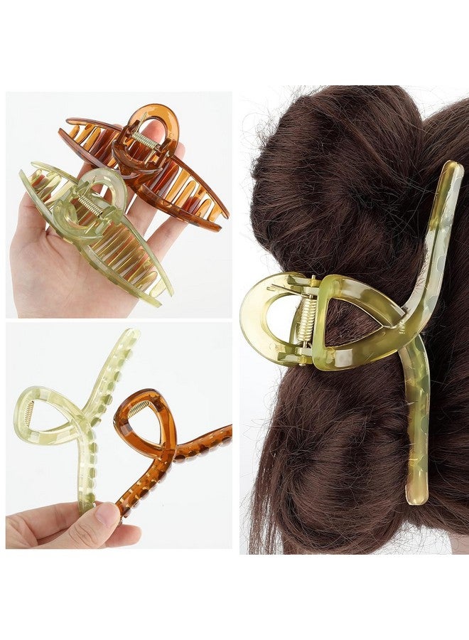 AUTOWRAP 4 pcs Big Hair Claw Clips, Large Jelly Clip Extra Large Claw Clips for Thick Hair and Long Hair Large Butterfly Hair Clips for Women Girls Hair Accessories - Image 3