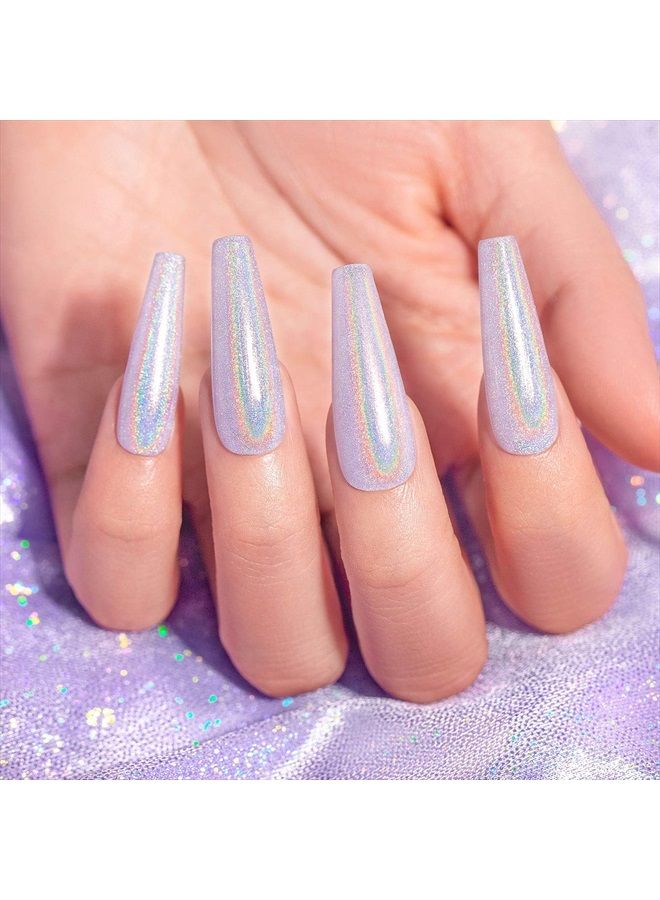 RARJSM Holographic Nail Polish Set 3PCS Rose Gold Silver Red Gel Polish Kit Soak off Nail Gel with Glitter Mermaid Unicorn Effect Curing Required for Nail Art Design Manicure Salon DIY at Home - Image 3