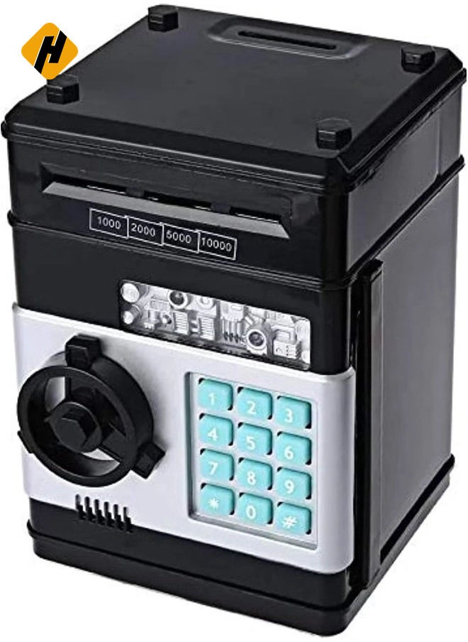 HuHa "Kids Mini Electronic Money Bank – Black Coin and Cash Saving Box, Model WHD1046"  - Image 1