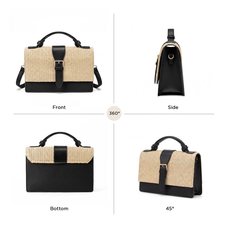 CHUNLI Summer Straw Crossbody Bag for Women Raffia Clutch Boho Shoulder Purse for Beach Vacation Everyday - Image 5