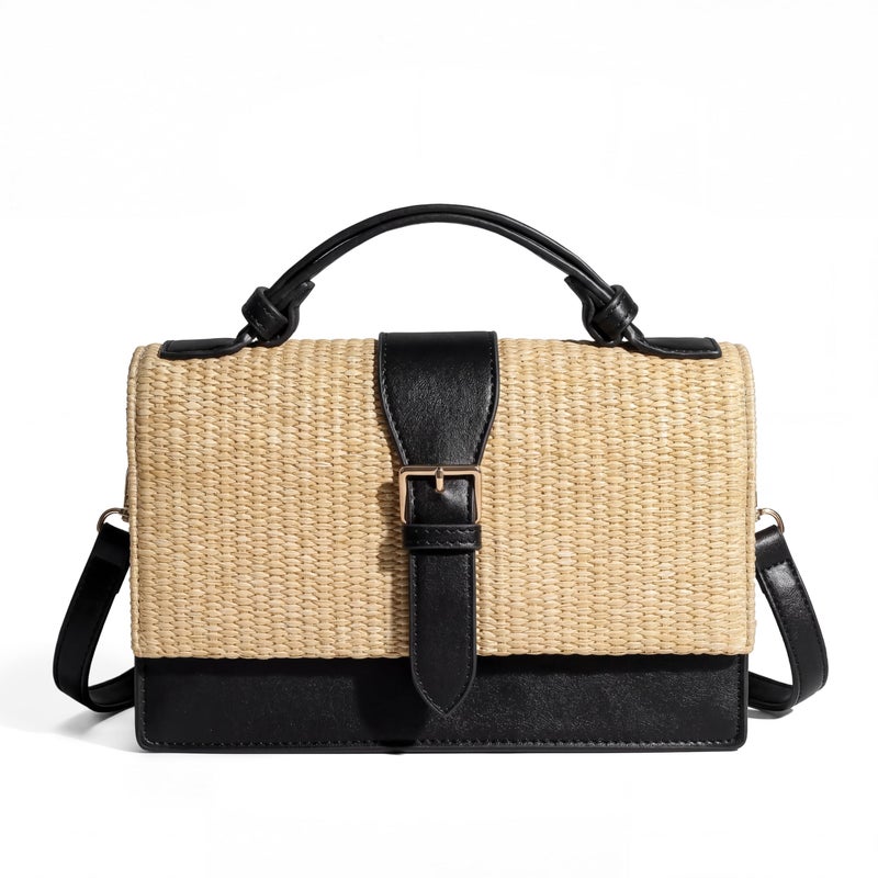 CHUNLI Summer Straw Crossbody Bag for Women Raffia Clutch Boho Shoulder Purse for Beach Vacation Everyday - Image 1