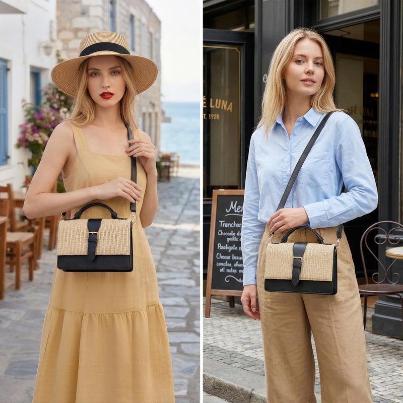 CHUNLI Summer Straw Crossbody Bag for Women Raffia Clutch Boho Shoulder Purse for Beach Vacation Everyday - Image 3