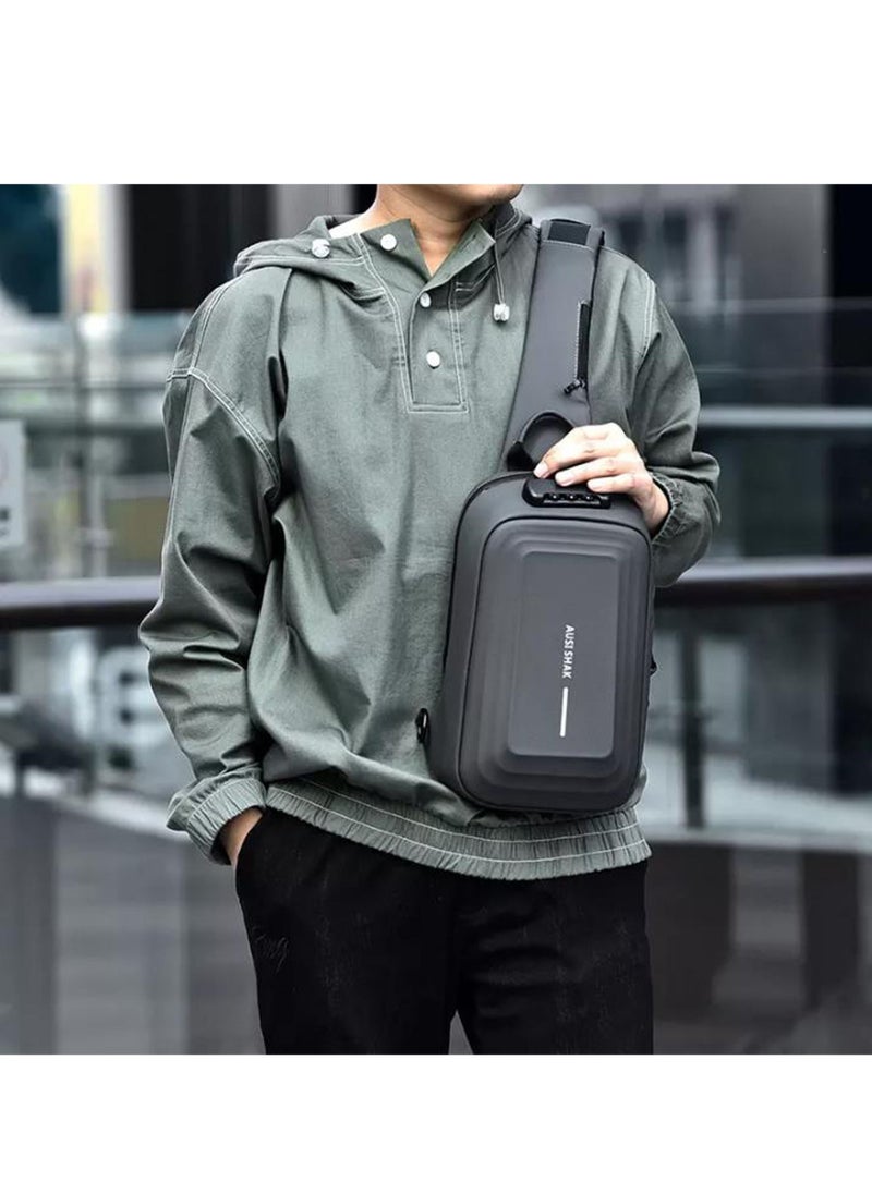Contex - Bag multifunctional anti theft anti scratch hard shell motorcycle chest bag waterproof trendy versatile shoulder bag crossbody bag - Image 1