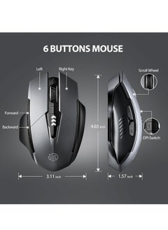 A1 Wireless Mouse – Rechargeable, Silent Click, Ergonomic Design, 2.4G/ Bluetooth Dual Mode (Optional), Adjustable DPI, Portable Optical Mouse for Laptop, PC, Mac, Office & Gaming - pzsku/ZA3F98BC1B0BB50B0AE6BZ/45/_/1722960372/8a7bc599-307a-433f-be03-48445e8ff633