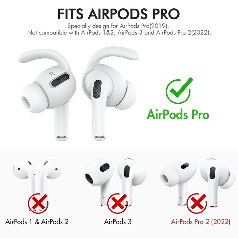 Ahastyle أهاستايل 3 أزواج من أغطية أذن AirPods Pro [حقيبة تخزين مضافة] ملحقات أغطية أذن مضادة للانزلاق متوافقة مع Apple AirPods Pro (أبيض) - Image 2