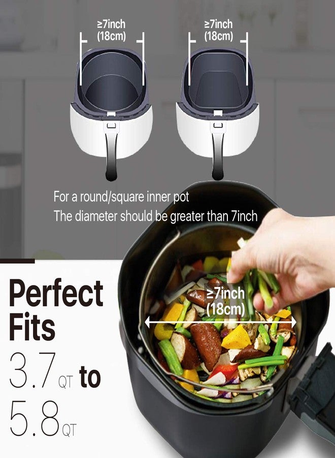 Flexzion Air Fryer Accessories Set for Phillips Gowise Ninja Foodi Cozyna Cosori Nuwave Air Fryer Accessories Kit 7 Set 7 Inch Universal Fit with Air Fryer Recipe Cookbook - Image 5