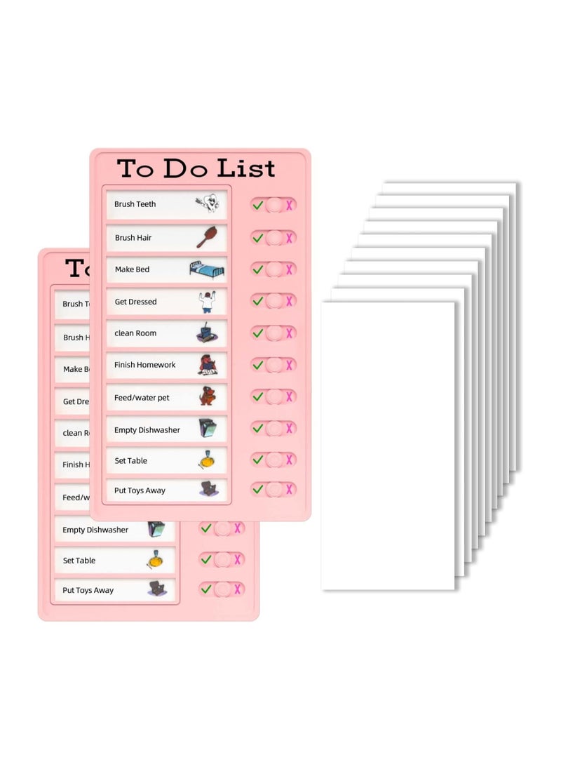 قطعتان من مخطط المهام المنزلق للأطفال، قائمة مرجعية بلاستيكية مع 10 مذكرات بطاقات قابلة للفصل، خطة يومية بلاستيكية قابلة لإعادة الاستخدام للقيام بلوحة قائمة للتخطيط الروتيني للمنزل (وردي) - pzsku/ZA3F9A43AAEF6A8E72F76Z/45/_/1718636498/4a44f070-3a90-4107-838f-883a1457434f
