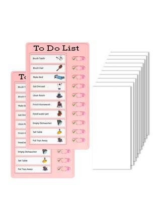 2 PCS Sliding Chore Chart for Kids, Plastic Checklist with 10 Detachable DIY Cardstock Memo, Reusable Plastic Daily Plan to Do List Board for Home Routine Planning (Pink) - pzsku/ZA3F9A43AAEF6A8E72F76Z/45/_/1718636498/4a44f070-3a90-4107-838f-883a1457434f