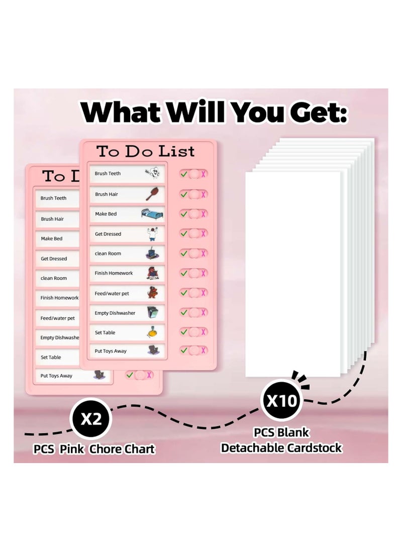 قطعتان من مخطط المهام المنزلق للأطفال، قائمة مرجعية بلاستيكية مع 10 مذكرات بطاقات قابلة للفصل، خطة يومية بلاستيكية قابلة لإعادة الاستخدام للقيام بلوحة قائمة للتخطيط الروتيني للمنزل (وردي) - pzsku/ZA3F9A43AAEF6A8E72F76Z/45/_/1718636508/fa0b4de1-bc82-49f9-a98d-17f0d0e13339