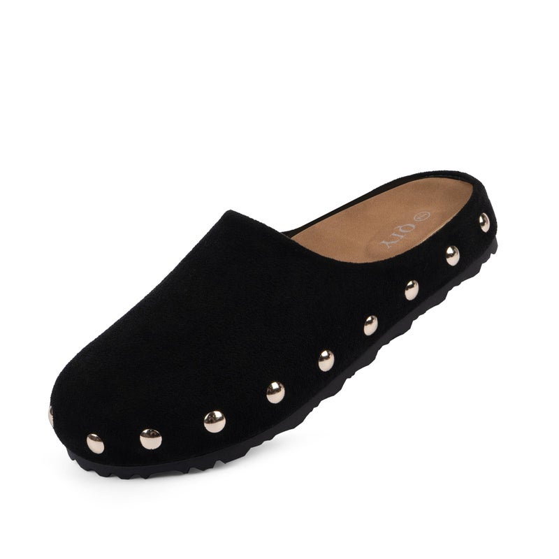 QIY Clogs for Women Slip on Studded Black Mules Comfortable Footbed Mule Clogs Womens Potato Shoes Size 6 - Image 4