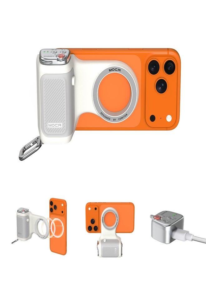 COMITOK MOCA Only for iPhone Fun Shot Magnetic Phone Grip for iPhone 17 All Models iOS26, iOS18, No Need App Camera Grip with Anti-Drop Design Detachable Remote Control and Convenient Keychain Hook - Image 1