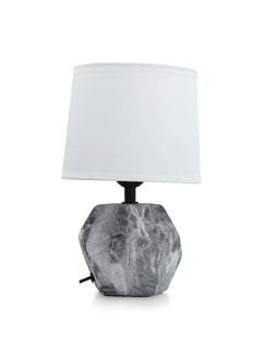 Micasa 60W E27 Base Scratch-Resistant Elegant Ceramic Bulb Illumination Table Lamp Grey and White 16 x 16 x 25.5 cm DE4427S-GREY  - Image 3