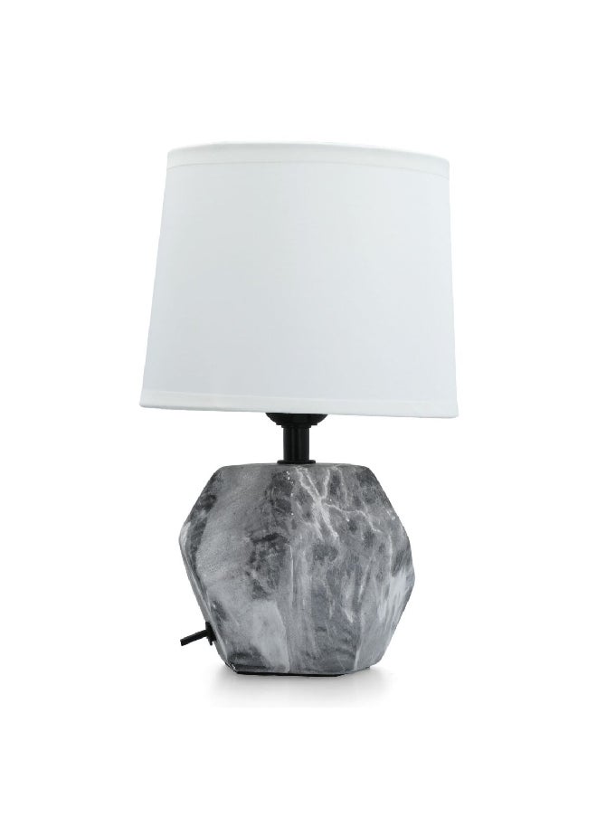 Micasa - 60W E27 Base Scratch-Resistant Elegant Ceramic Bulb Illumination Table Lamp Grey and White 16 x 16 x 25.5 cm DE4427S-GREY - Image 1