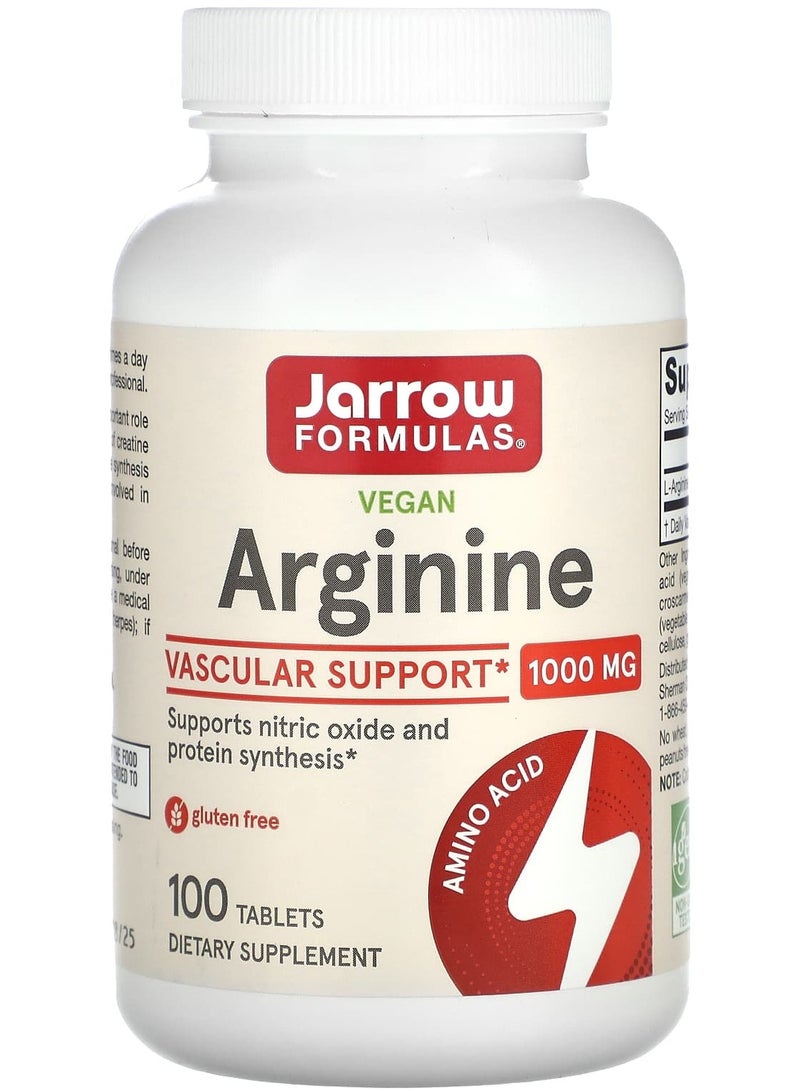 jarrow formulas Vegan Arginine, 1,000 mg, 100 Tablets