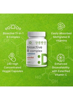 DEAL SUPPLEMENT Bioactive Vitamin B Complex | 240 Veggie Capsules - Methylated B Vitamins & Esterified Vitamin C, High Potency & Easy Absorption – Immune, Energy, & Metabolism Supplement – Non-Gmo, Vegan  - Image 4