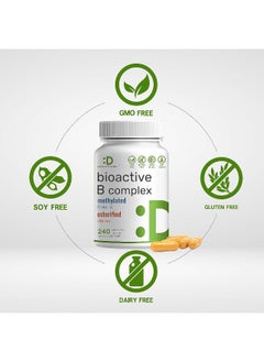 DEAL SUPPLEMENT Bioactive Vitamin B Complex | 240 Veggie Capsules - Methylated B Vitamins & Esterified Vitamin C, High Potency & Easy Absorption – Immune, Energy, & Metabolism Supplement – Non-Gmo, Vegan  - Image 3