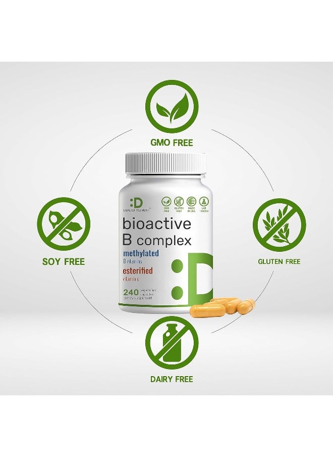 DEAL SUPPLEMENT Bioactive Vitamin B Complex | 240 Veggie Capsules - Methylated B Vitamins & Esterified Vitamin C, High Potency & Easy Absorption – Immune, Energy, & Metabolism Supplement – Non-Gmo, Vegan  - Image 3