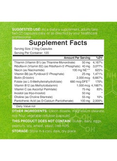 DEAL SUPPLEMENT Bioactive Vitamin B Complex | 240 Veggie Capsules - Methylated B Vitamins & Esterified Vitamin C, High Potency & Easy Absorption – Immune, Energy, & Metabolism Supplement – Non-Gmo, Vegan  - Image 2