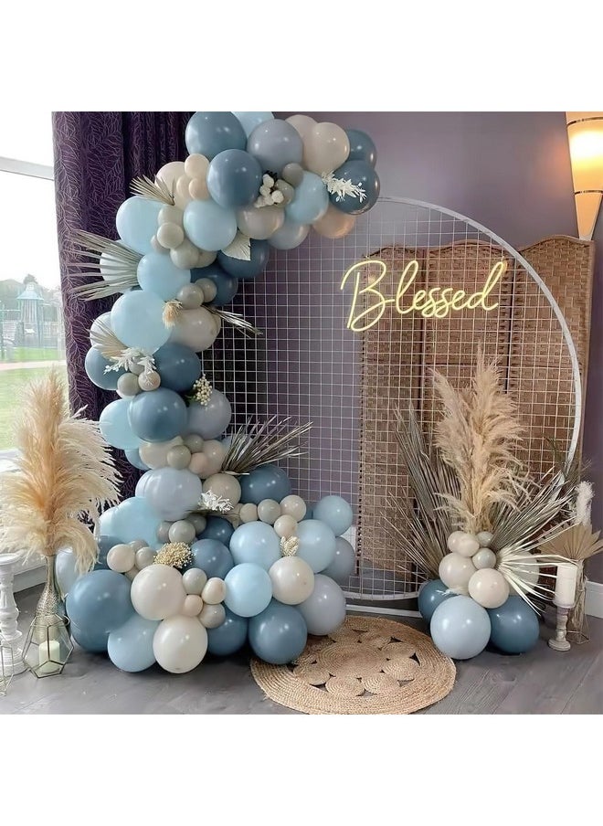 PartyWoo - Pale Aqua Balloons, 127 Pcs Boho Blue Balloons Different Sizes Pack Of 36 Inch 18 Inch 12 Inch 10 Inch 5 Inch Pale Blue Balloons For Balloon Garland Or Arch As Party Decorations, Blue-F28 - Image 1
