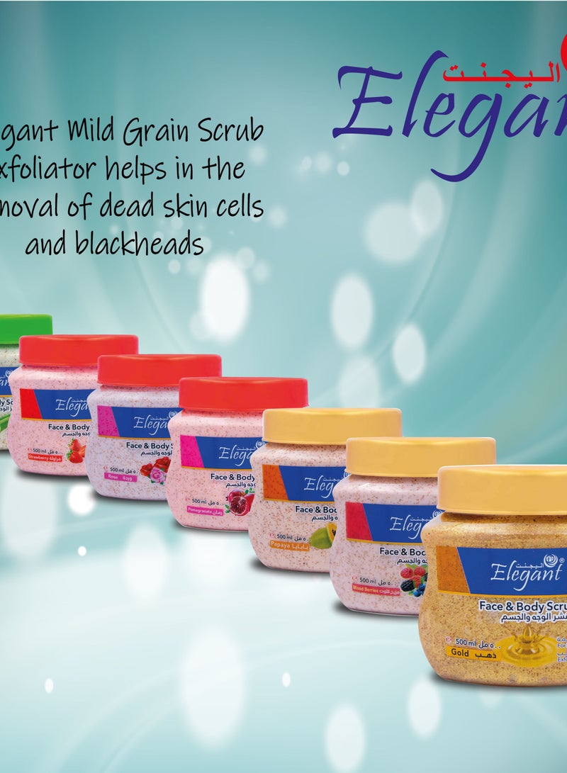 Elegant Pack of 2 Papaya Deep Exfoliating Face and Body Scrub 500ml - Image 2